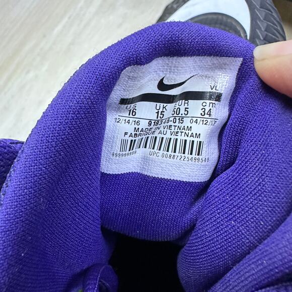 Nike Force Savage Elite 2 Black Purple White High Top Football Cleats Turf US 16 - Picture 13 of 16